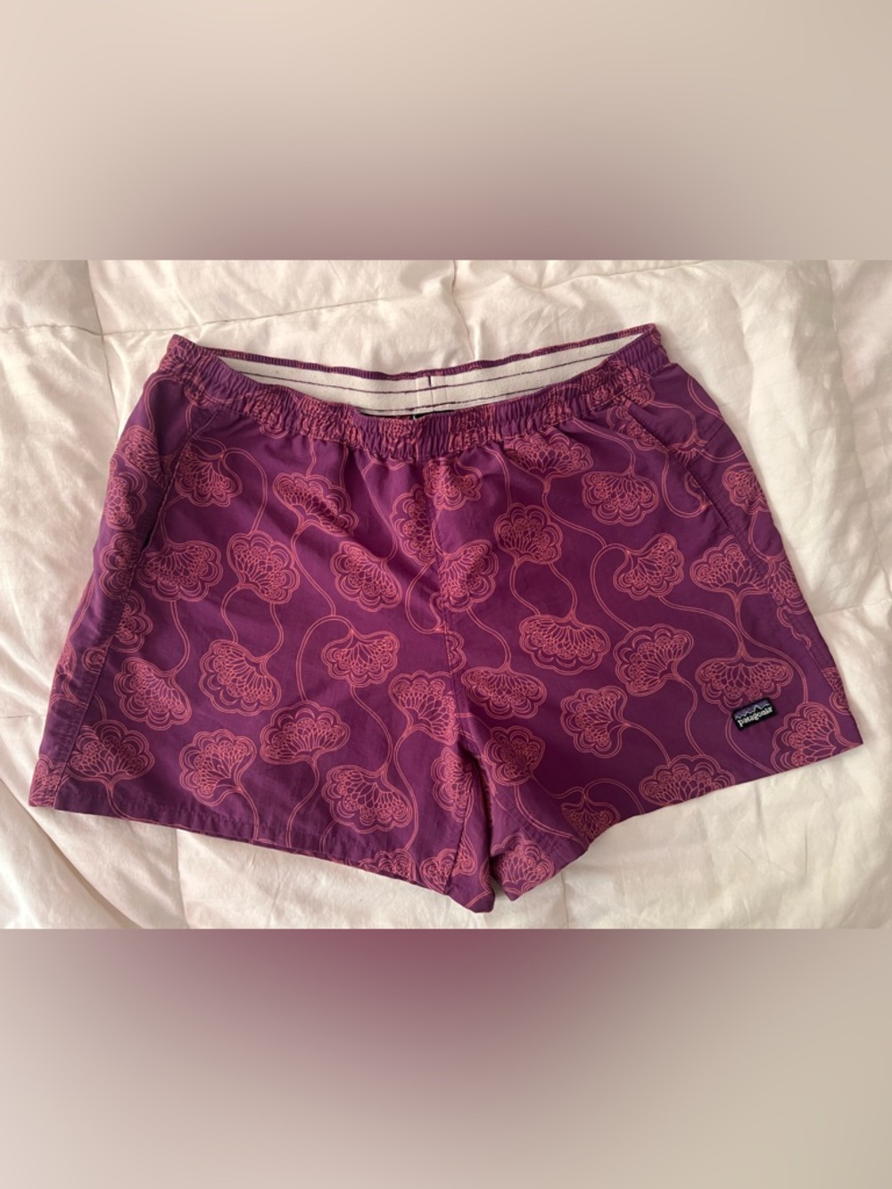 Patagonia Baggies Shorts in Purple and Orange Floral Print